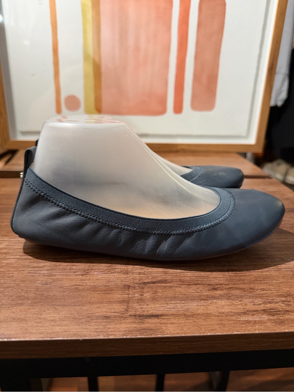 Yosi Samra Samara Foldable Leather Ballet Flat Deep Navy Sz 8 NWOT - Picture 6 of 10